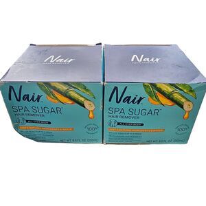 Nair SPA SUGAR All-Over Body Hair Remover Kit Strips + Sugar Wax‎ + Spatula NEW